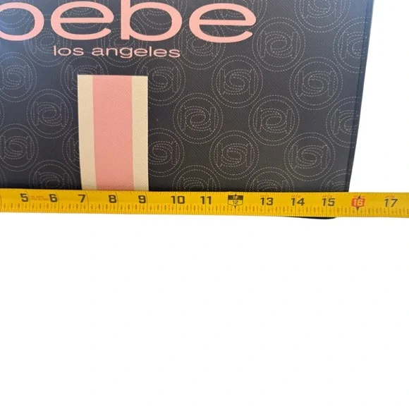 Bebe Los Angeles Monogram Logo Large Women’s Tote Bag with Matching Makeup Bag - Picture 6 of 15